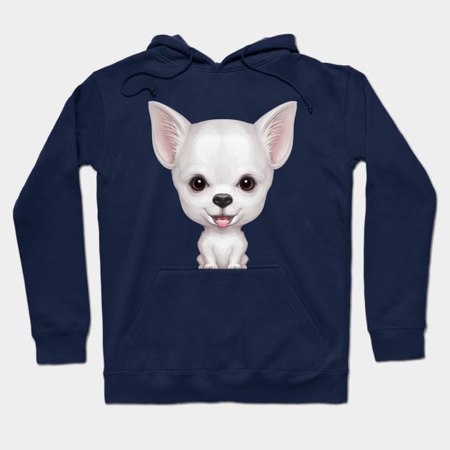White Smooth Coat Chihuahua Hoodie by stonemask